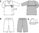 Nähpaket Mädchen-Shirt, Hose, Mütze, für Burda-Schnitt 9451, Modelle C, D, E, Gr. 56 bis 80
