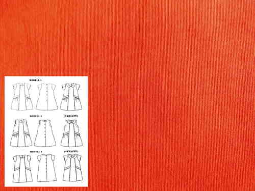 Nähpaket für Kleid Nina, Feincord orange
