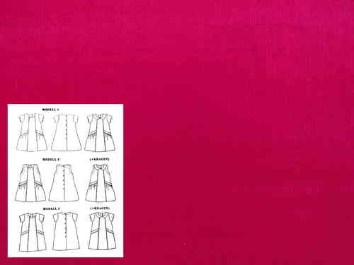 Nähpaket für Kleid Nina, Feincord pink