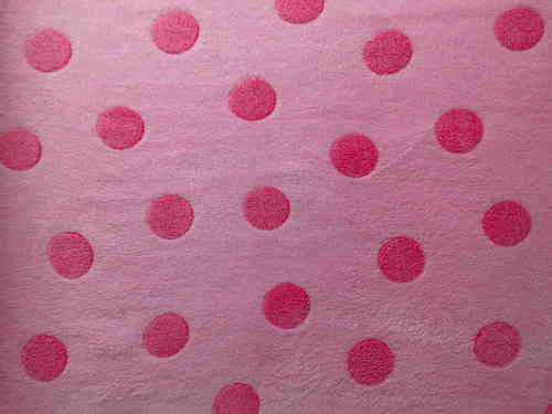 Wellness-Fleecestoff rosa mit Tupfen in pink
