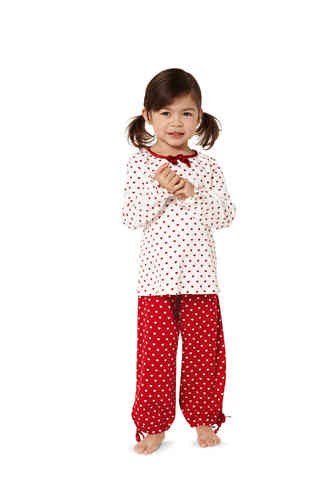 Nähpaket Mädchen-Schlafanzug, für Burda-Schnitt 9432, Modelle C und E, Gr. 98 bis 140
