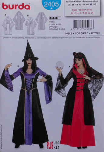 Schnittmuster Nr. 2405 "Hexe", Kostüm für Damen, Gr. 36 bis 50