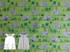 Baumwollstoff "Elefanten" grün 68 bis 86 