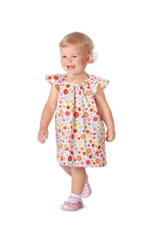Nähpaket Mädchen-Kleid, für Burda-Schnitt 9435, Modell A, Gr. 68 bis 98
