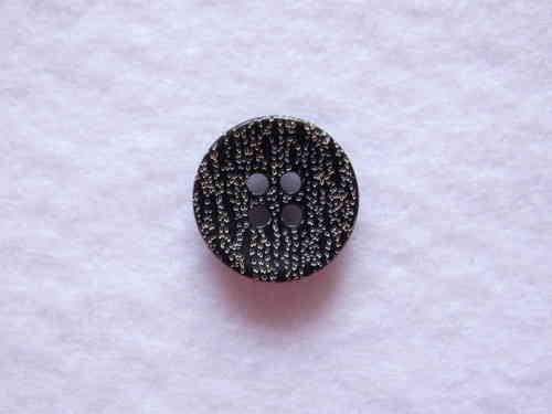Steinnussknopf schwarz, 15mm