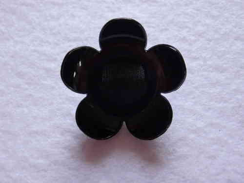 Dekoknopf "Blume", schwarz, 30mm