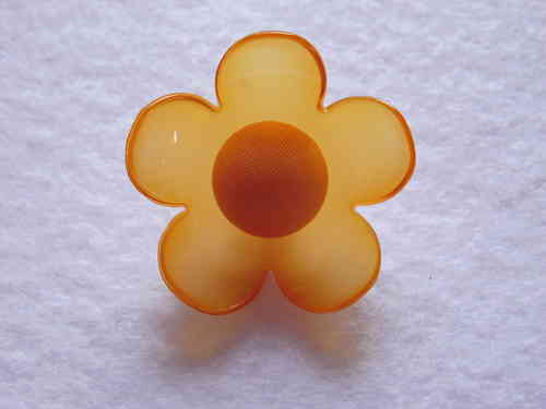 Dekoknopf "Blume", orange, 30mm