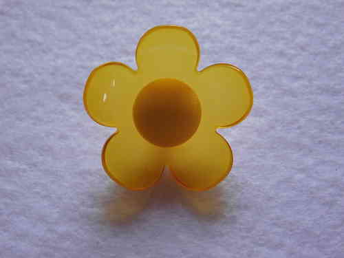 Dekoknopf "Blume", gelb, 30mm