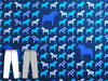 Baumwolljersey "Pferde" blau 98 bis 110 